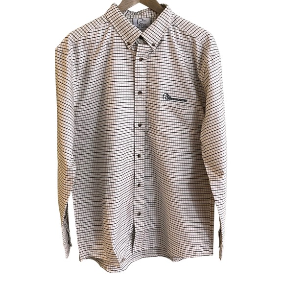 Ducks Unlimited Men's Checked Long Sleeve Button Down‎ Logo Pocket NWOT Large - Picture 1 of 7
